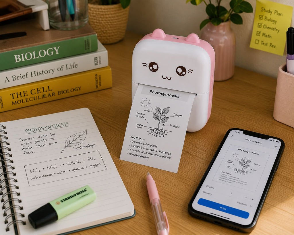 Mini Bluetooth Thermal Printer – Portable, Ink-Free, For Android & iOS