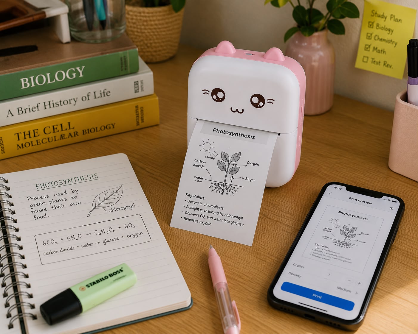 Mini Bluetooth Thermal Printer – Portable, Ink-Free, For Android & iOS